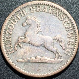Old Foreign World Coin: 1859 German States Brunswick - Wolfenbuttel 1 Groschen