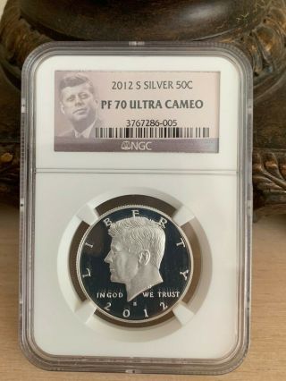 2012 S Silver Kennedy Half Dollar Ngc Pf 70 Ultra Cameo Portrait Label