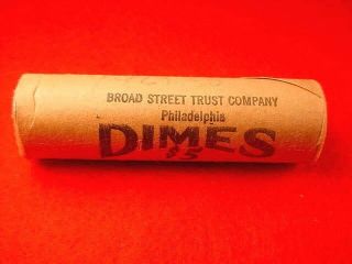 1962 - D Roosevelt Dime Bank Roll Of 50 Bu Dimes - Toned Ends 408
