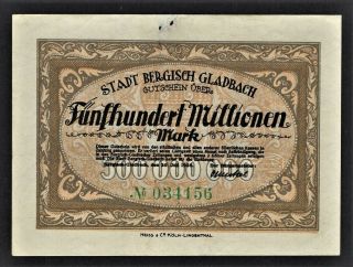 Vad - Bergisch Gladbach - 500 Millionen Mark Inflation Note - 1