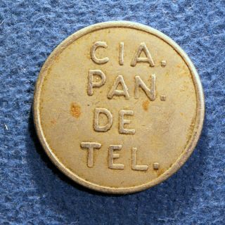 Panamanian Telephone Token - Cia.  Pan.  De Tel. ,  10 Cents Silver