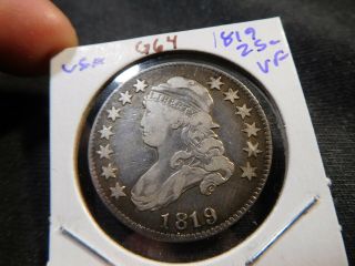 G64 Usa 1819 Capped Bust Quarter Vf