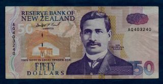 Zealand Banknote 50 Dollars Nd Vf