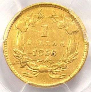 1856 Indian Gold Dollar Coin G$1 - Certified PCGS AU Details (Scratched) 4