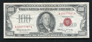 1966 $100 One Hundred Dollars Red Seal Legal Tender United States Note (k)