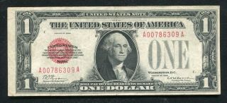 Fr.  1500 1928 $1 One Dollar Red Seal Legal Tender United States Note Very Fine,
