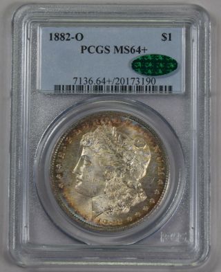 1882 - O Morgan Silver Dollar Pcgs Ms64,  Cac Pq Dual Rim Toned