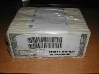 1 Pack Of 100 - $1 (one Dollar) Bills - Uncirculated Sequential From Bep Brick