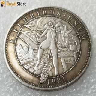 Hobo Nickel Hand Carved Coin 1921 - P Morgan Dollar Coins