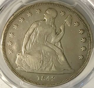 1842 Liberty Seated Dollar Pcgs Vf Details