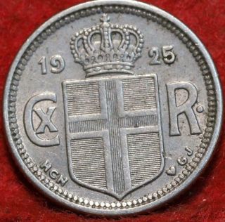1925 Iceland 10 Aurar Clad Foreign Coin