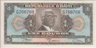 Haiti Banknote P200 1 Gourde Ca.  1972 Prefix G,  Unc