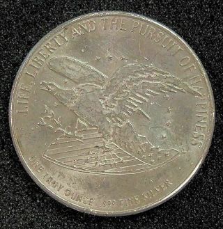 1791 - 1991 Bill Of Rights Life Liberty Pursuit Of Happiness.  999 Silver Coin