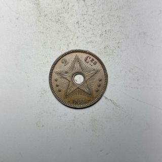 1888 Belgian Congo 2 Centimes Detail