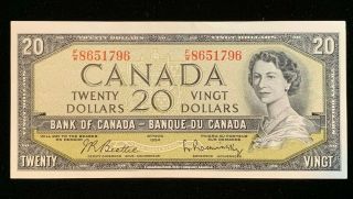 1954 Canadian $20 Dollar Bill - Beattie/rasminsky - Bc - 41b - F/w (bb 1180)