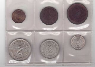 Jordan - 6 Dif Prooflike Coins Set 1 - 100 Fils 1964 Year