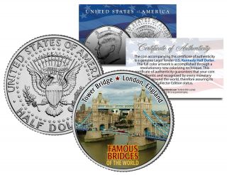 Tower Bridge Famous Bridges Colorized Jfk Half Dollar Us Coin London England