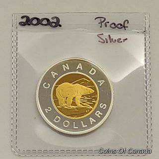 2002 Canada $2 Toonie Silver,  Gold Proof Ultra Heavy Cameo Coin Coinsofcanada