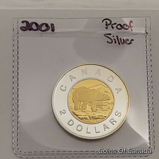 2001 Canada $2 Toonie Silver,  Gold Proof Ultra Heavy Cameo Coin Coinsofcanada