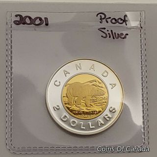2001 Canada $2 Toonie SILVER,  GOLD Proof Ultra Heavy Cameo Coin coinsofcanada 2
