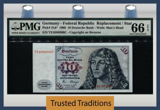 Tt Pk 31d 1980 Germany Federal Rep.  10 Deutsche Bank Replacement Star Pmg 66q