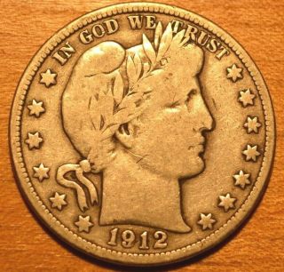 1912 - P U.  S.  Barber Half Dollar