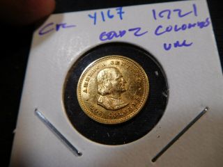 Y167 Costa Rica 1921 Gold 2 Colones Unc