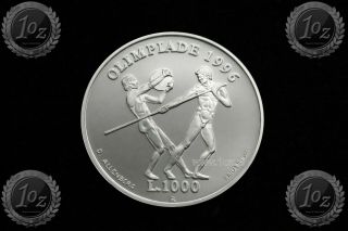 San Marino 1000 Lire 1995 (atlanta Olympics) Silver Comm Coin (km 332) Proof
