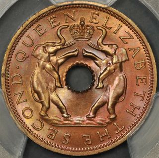 1962 Pcgs Ms67rd Rhodesia And Nyasaland Penny