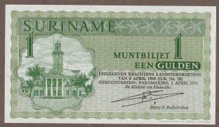 1971 Suriname 1 Gulden Note Unc