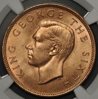 1949 Ngc Ms66rd Zealand Penny
