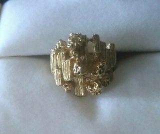 14kt Gold Nugget Ladies Or Pinky Ring Scrap Or Wear 6 Grams Size 4