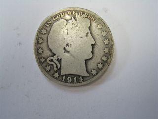 1914 S Barber Silver Half Dollar ☆☆ Circulated Half Dollar ☆☆