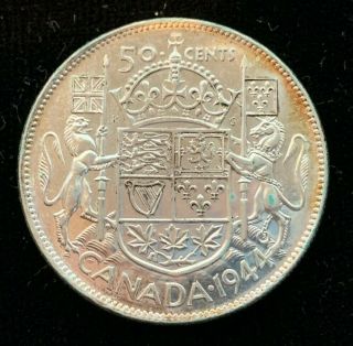 1944 Canadian 50 Cent Coin - Wide Date Variety (c 2919)