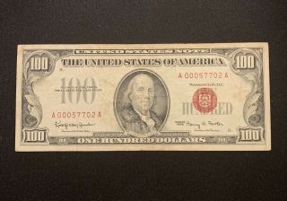 $100 Dollars 1966 United States Note Red Seal