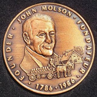 1786 - 1986 Founder John Molson Brewers For 200 Years Brasseurs Boxed Medal - Rare