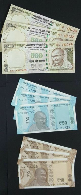 3 Indian Bank Note 3 Each,  Varried Number Notes Will Be Given