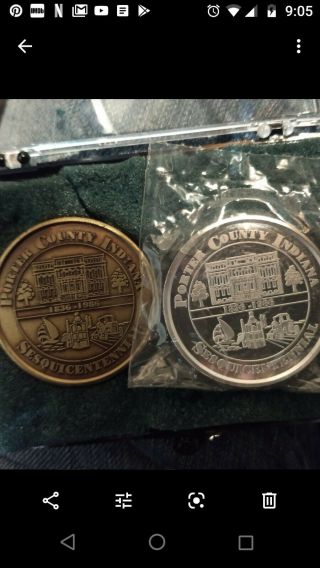 Porter County Indiana Sesquicentennial Money Coin Medal 1836 - 1986