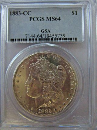 1883 - Cc Morgan Silver Dollar Pcgs Ms64 Gsa Hoard 18455739 Old Blue Label