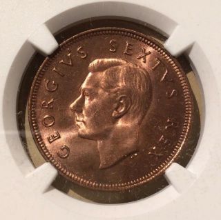 1948 South Africa One Penny Ngc Ms 64 Rd - Bronze