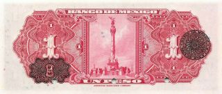 México 1 Peso ND.  1936 P 28cs Series C Specimen Uncirculated Banknote 2