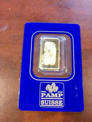 Pure 999.  9 Fine Gold - 2.  5g Gram Gold Bar - Pamp Suisse Bullion Serial ’d Bar