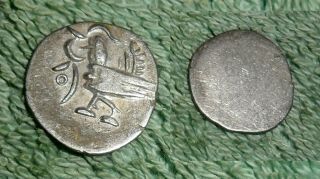 Jb Rfm 63311 Silver Bird Coin Cambodia 1/8 Tical / 1 Fuang 14mm Approx.  1840 S.