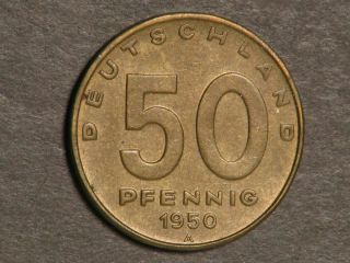Germany - East 1950a 50 Pfennig Au - Unc - Scare Type