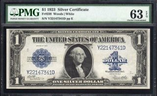 1923 $1 Silver Certificate Fr 238 PMG 63 EPQ HORSEBLANKET Y22147341D 2
