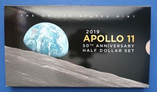 2019 (s) U.  S.  - Apollo 11 Proof Half Dollar Set (19cf) W/packaging Error