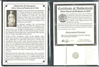 Madonna And Child Silver Denar Coin,  Album,  Story & Certificate