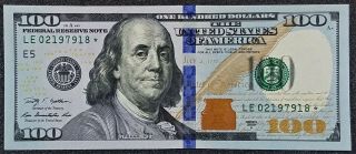 2009 A One Hundred Dollar ($100) Uncirculated Fancy Star Note From Bep Pack