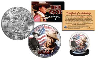 John Wayne Americana Eisenhower Ike One Dollar U.  S.  Coin With Licensed