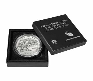 2012 - P El Yunque Puerto Rico Atb Coin 5 Oz.  Silver America The W/ Ogp